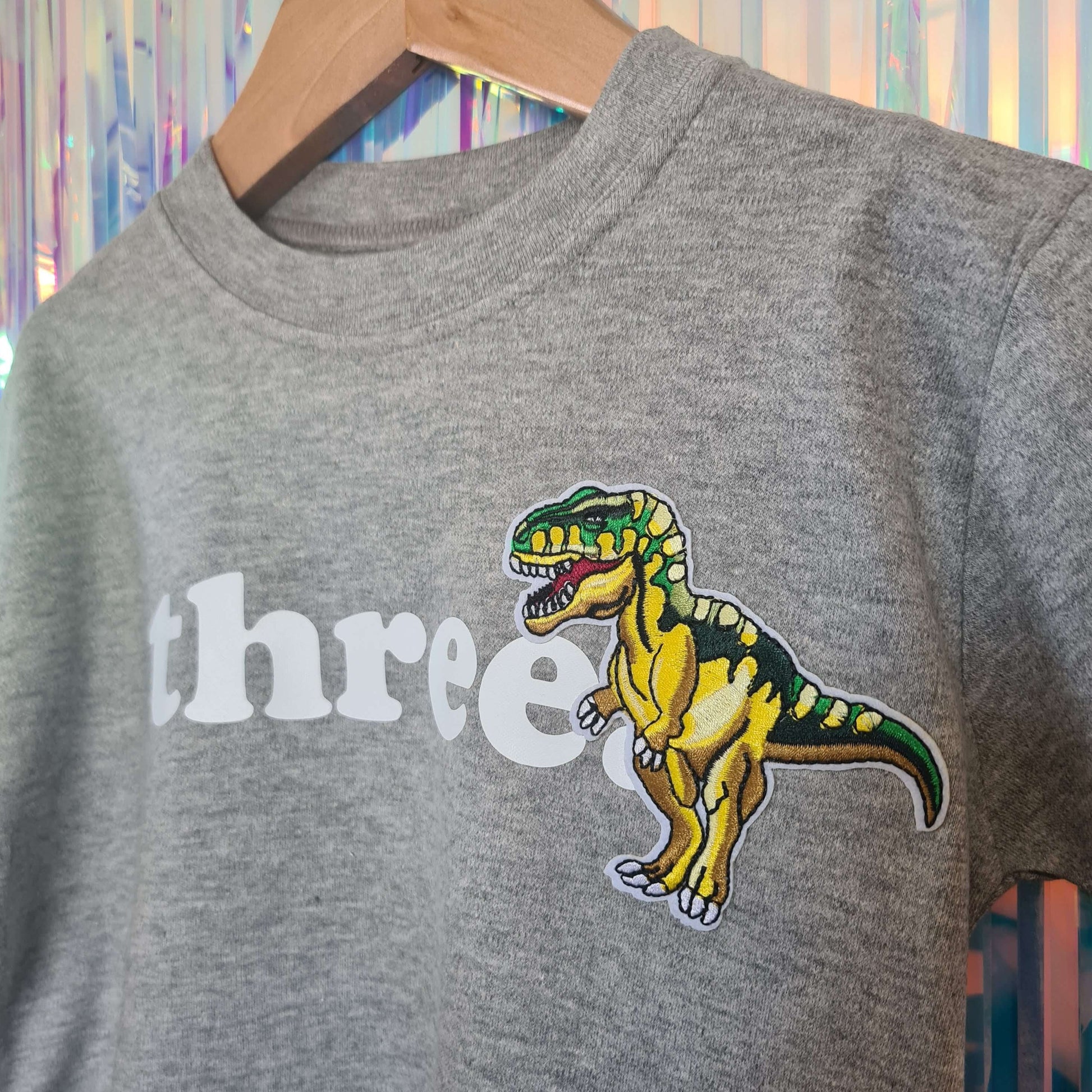 green and yellow embroidered tshirt