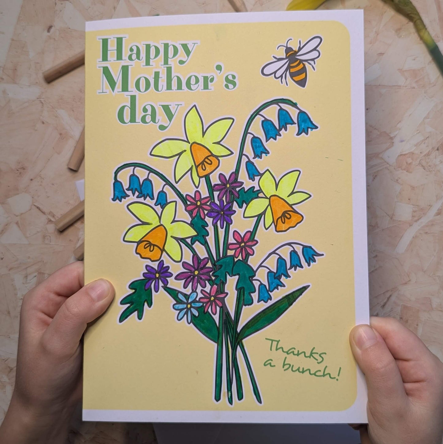 Kids Personalised Colour In Mother's Day Card