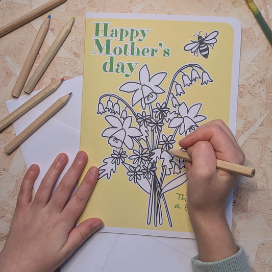 Kids Personalised Colour In Mother's Day Card