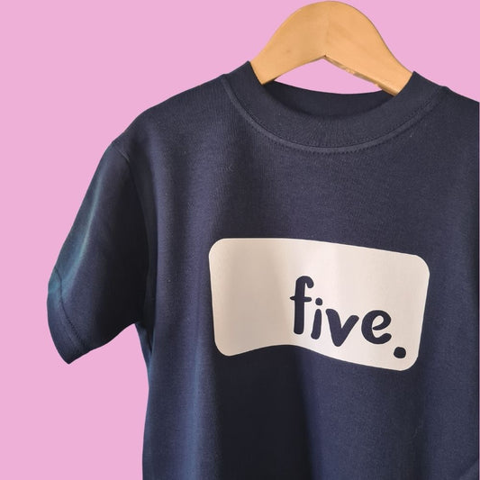 FIVE 5th birthday tshirt