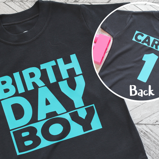 birthday boy - football style tshirt