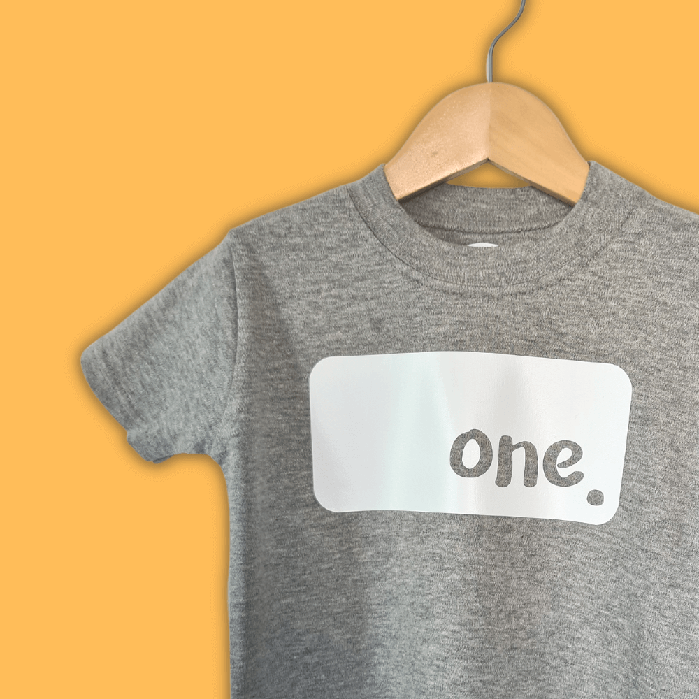 Hanging Marl grey tshirt with white 'ONE' logo