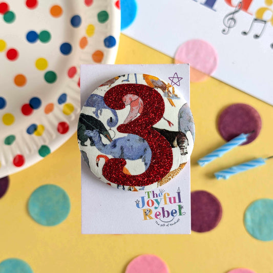 3rd Birthday Boy's Personalised Badge - No Pin