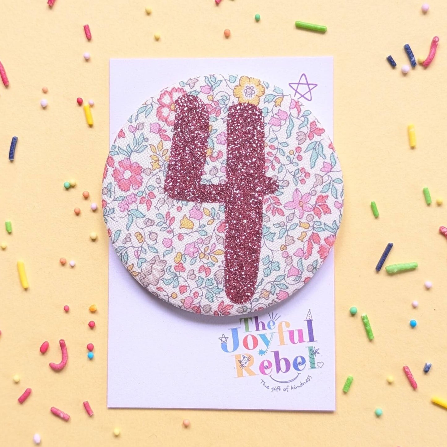 4th Birthday Kid's Personalised Badge - No Pin