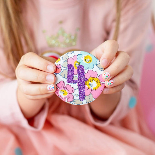 Kid's Liberty Print Birthday Number Badges - Any Age, No Pin