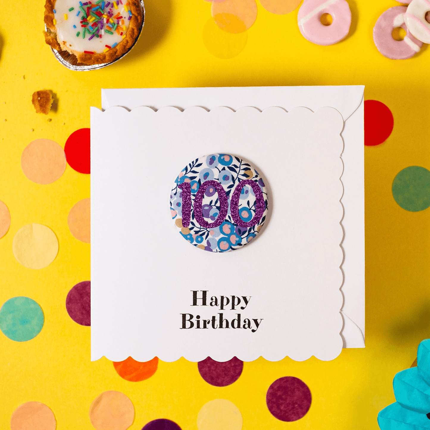 100th Birthday Card and Badge Set