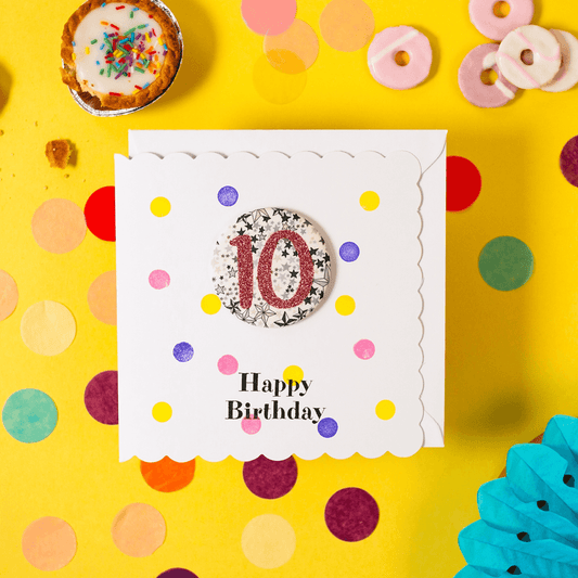 10th Birthday Card & Badge Set