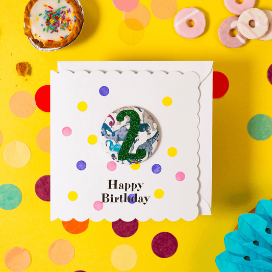 2nd Birthday Card & Badge Set