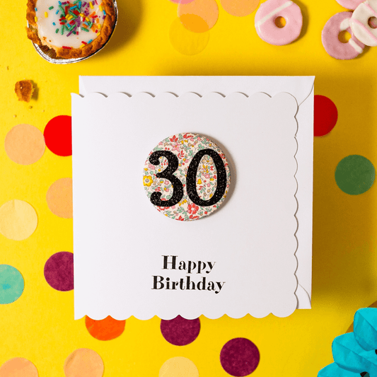 30th Birthday Card and Badge Set