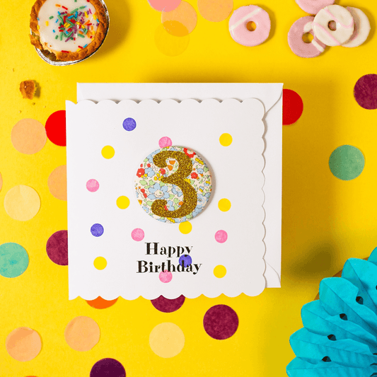 3rd Birthday Card & Badge Set