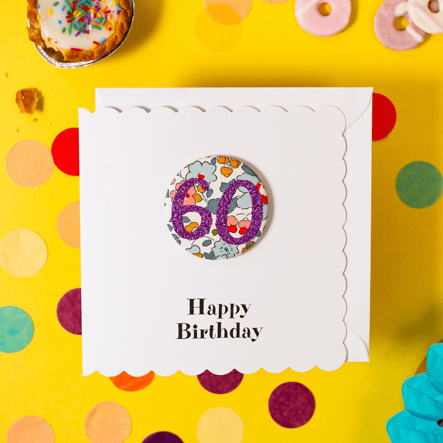 60th Birthday Card and Badge Set