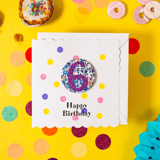 6th Birthday Card & Badge Set