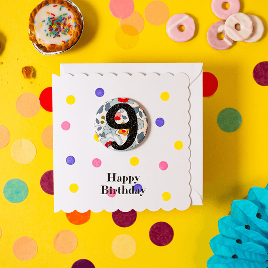 9th Birthday Card & Badge Set