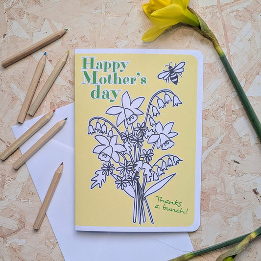 Kids Personalised Colour In Mother's Day Card