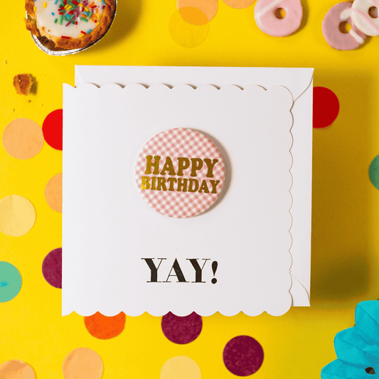 Birthday card and Linen Badge