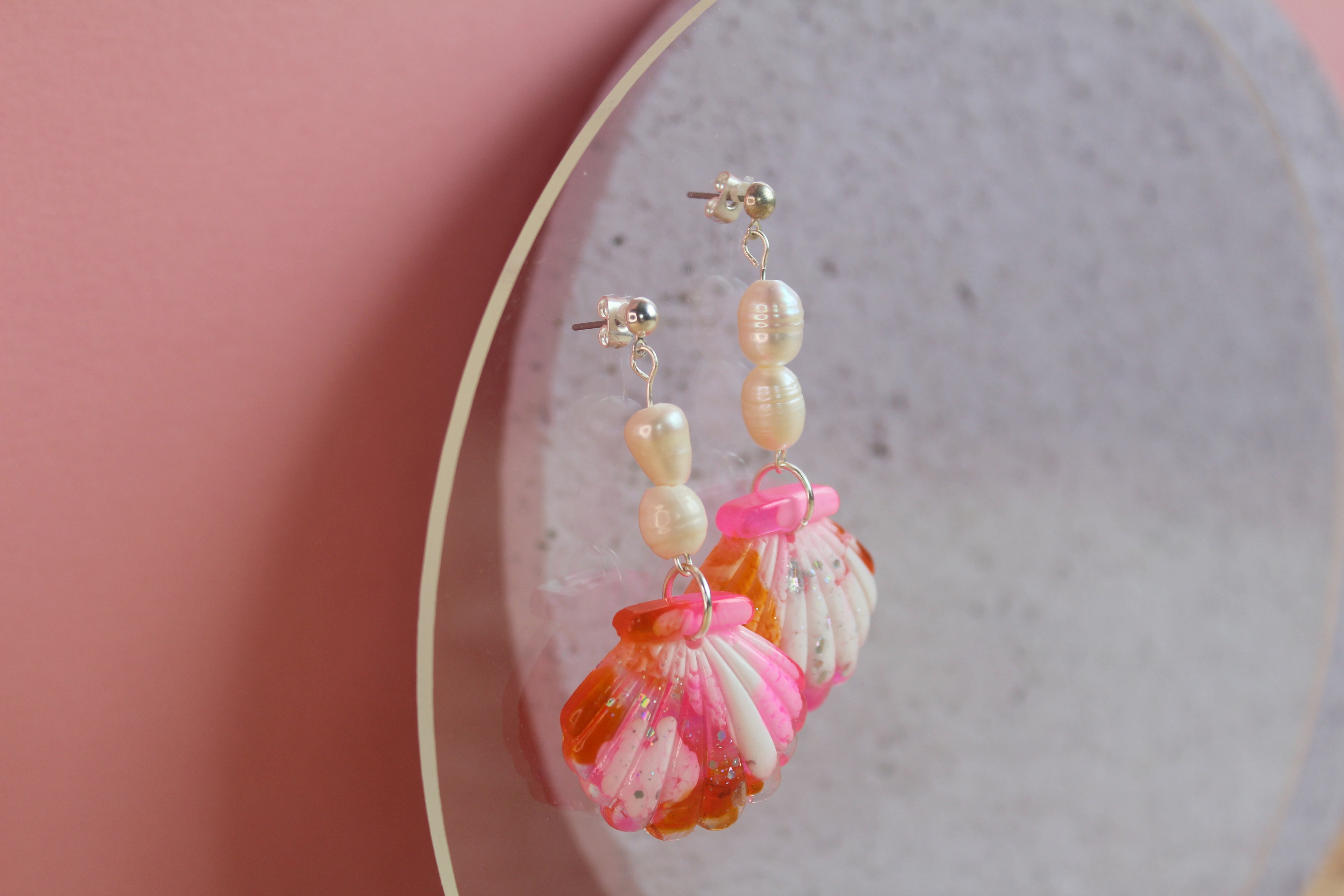 Orange sale resin earrings