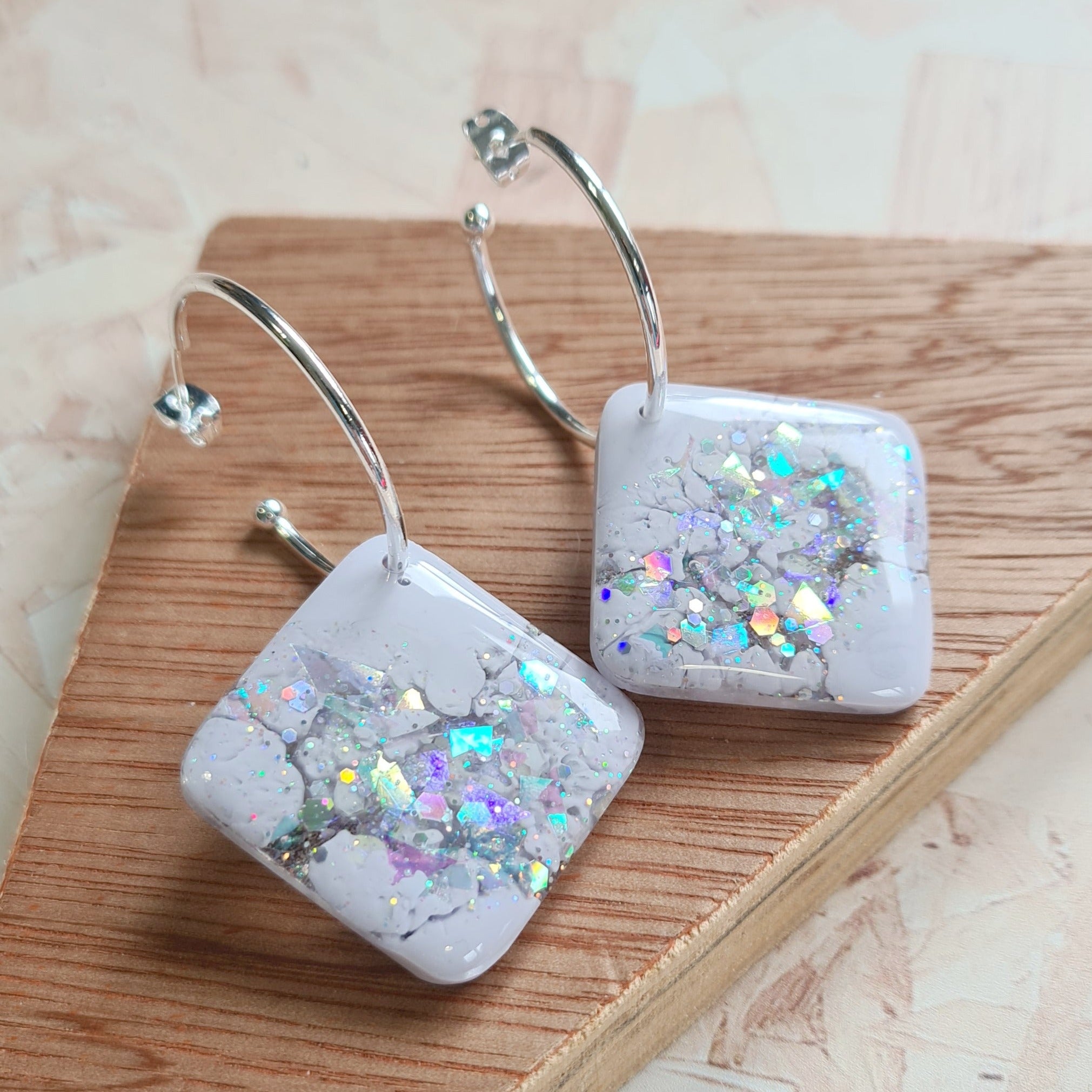 Resin glitter deals earrings