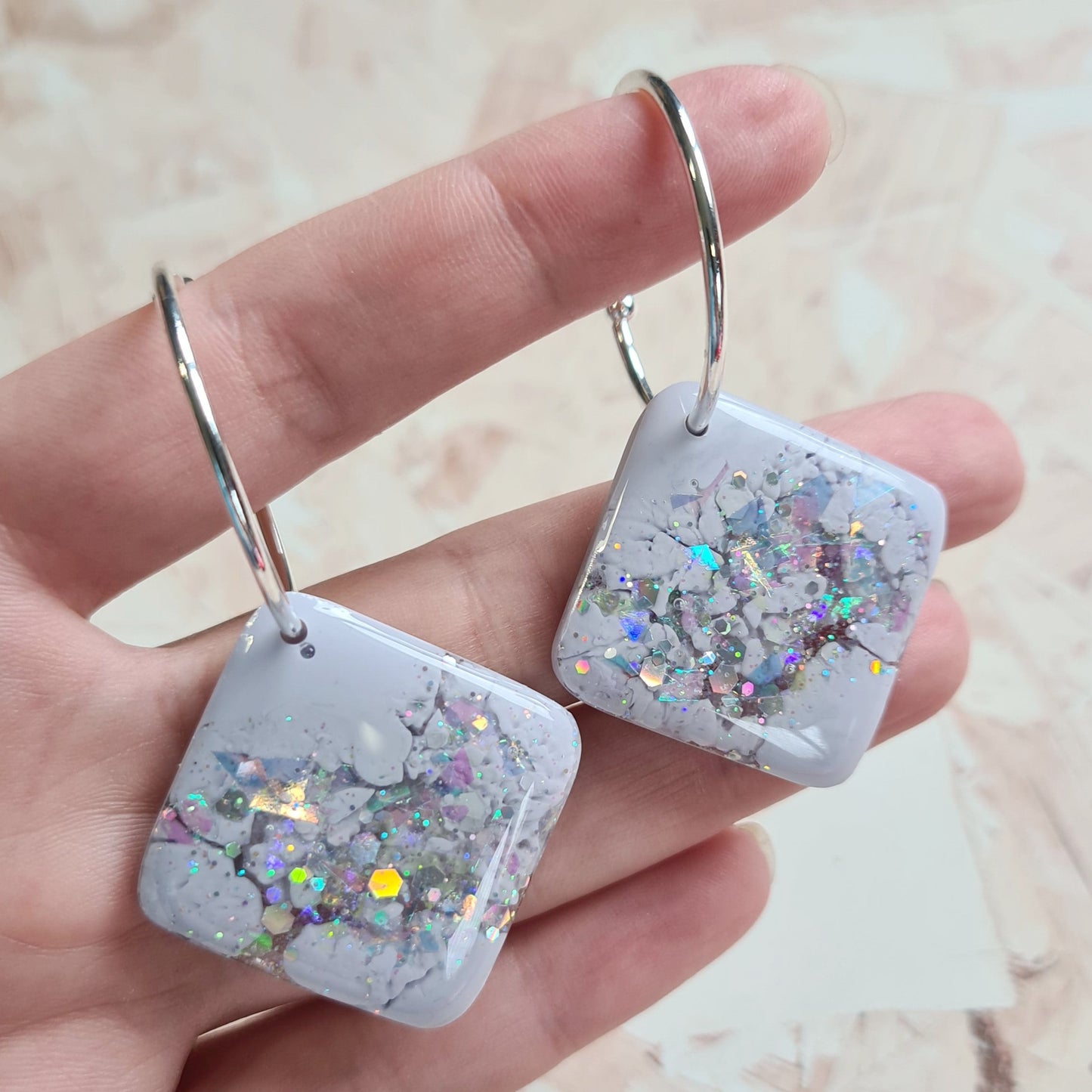 Holographic Party Glitter Earrings  Resin Earrings – Illuminated